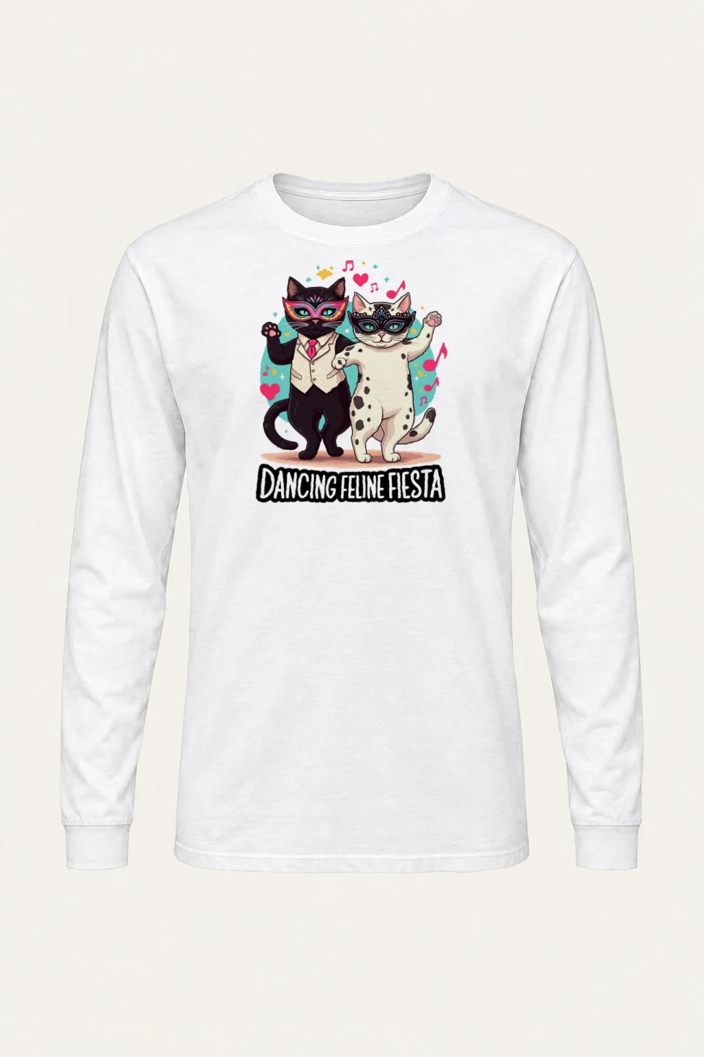 "Dancing Feline Fiesta" Unisex Longsleeve T-shirt | Gildan 2400