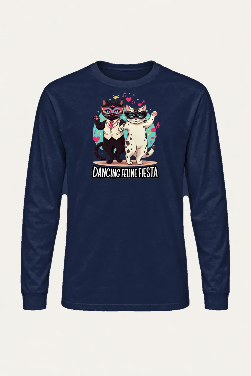 "Dancing Feline Fiesta" Unisex Longsleeve T-shirt | Gildan 2400