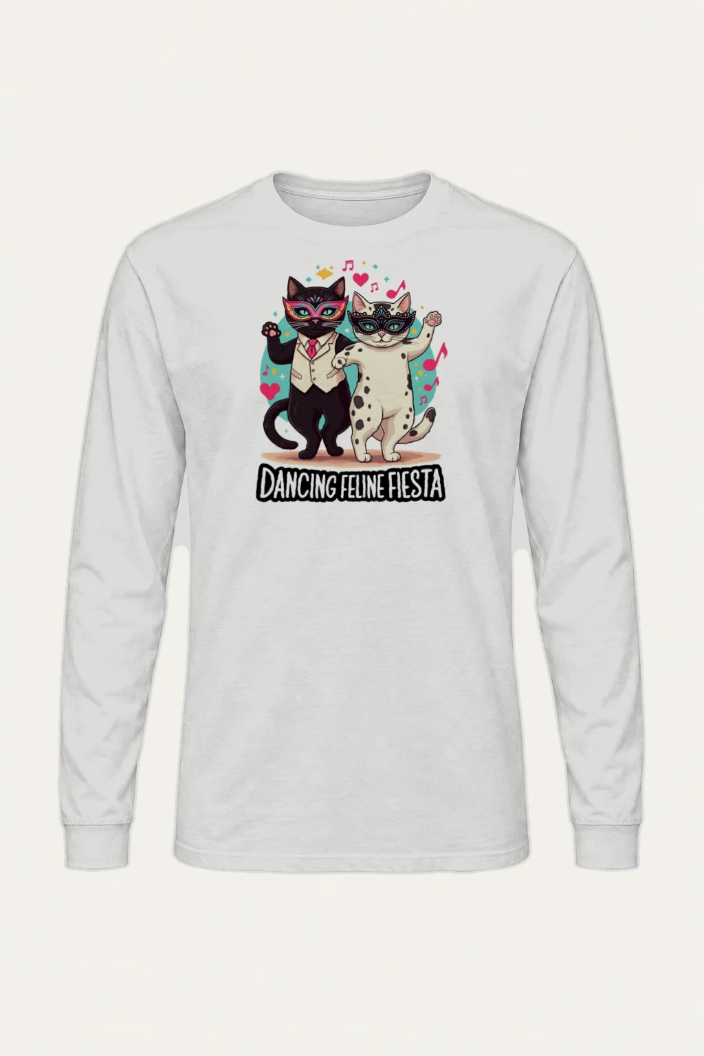 "Dancing Feline Fiesta" Unisex Longsleeve T-shirt | Gildan 2400