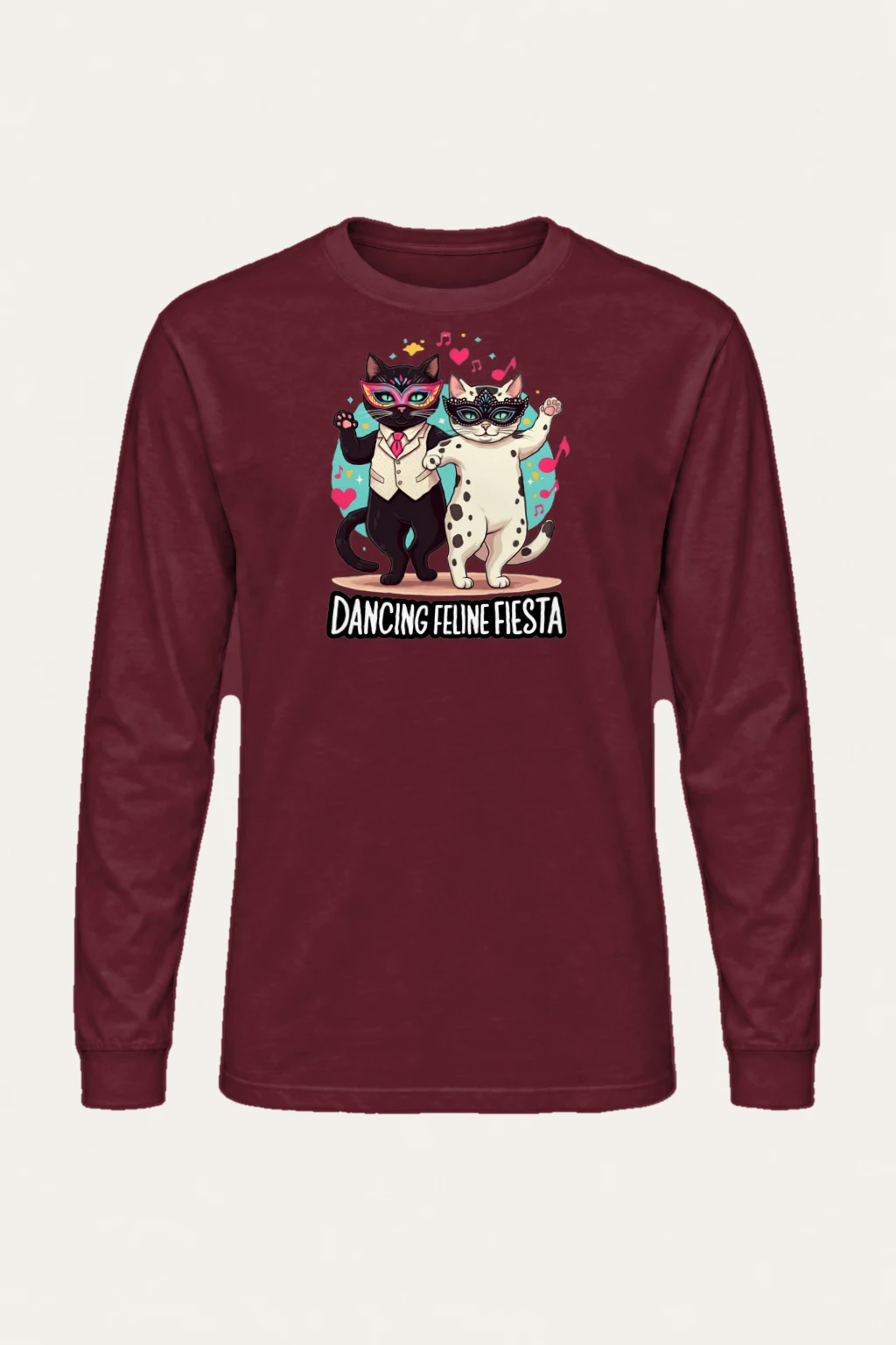 "Dancing Feline Fiesta" Unisex Longsleeve T-shirt | Gildan 2400