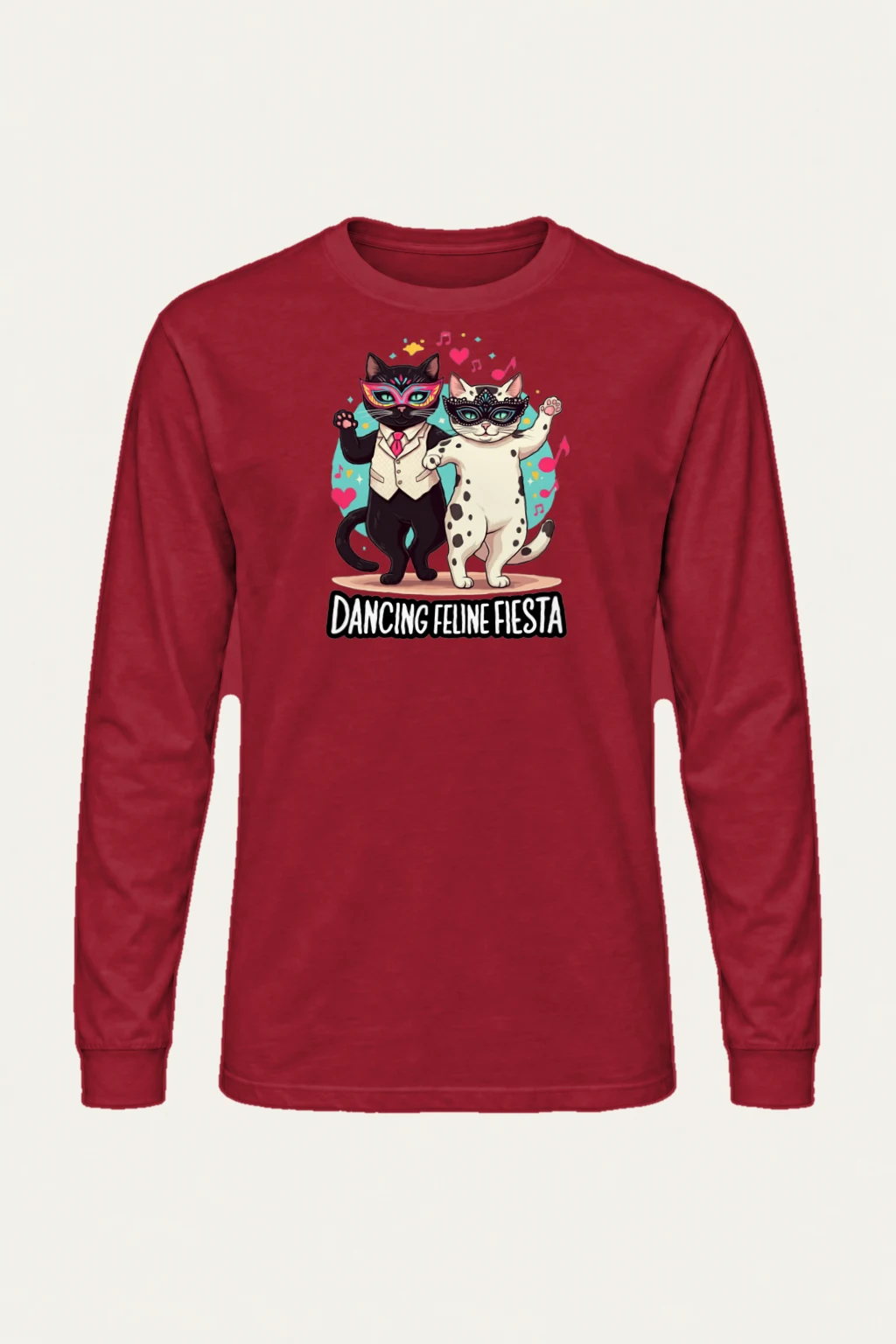 "Dancing Feline Fiesta" Unisex Longsleeve T-shirt | Gildan 2400