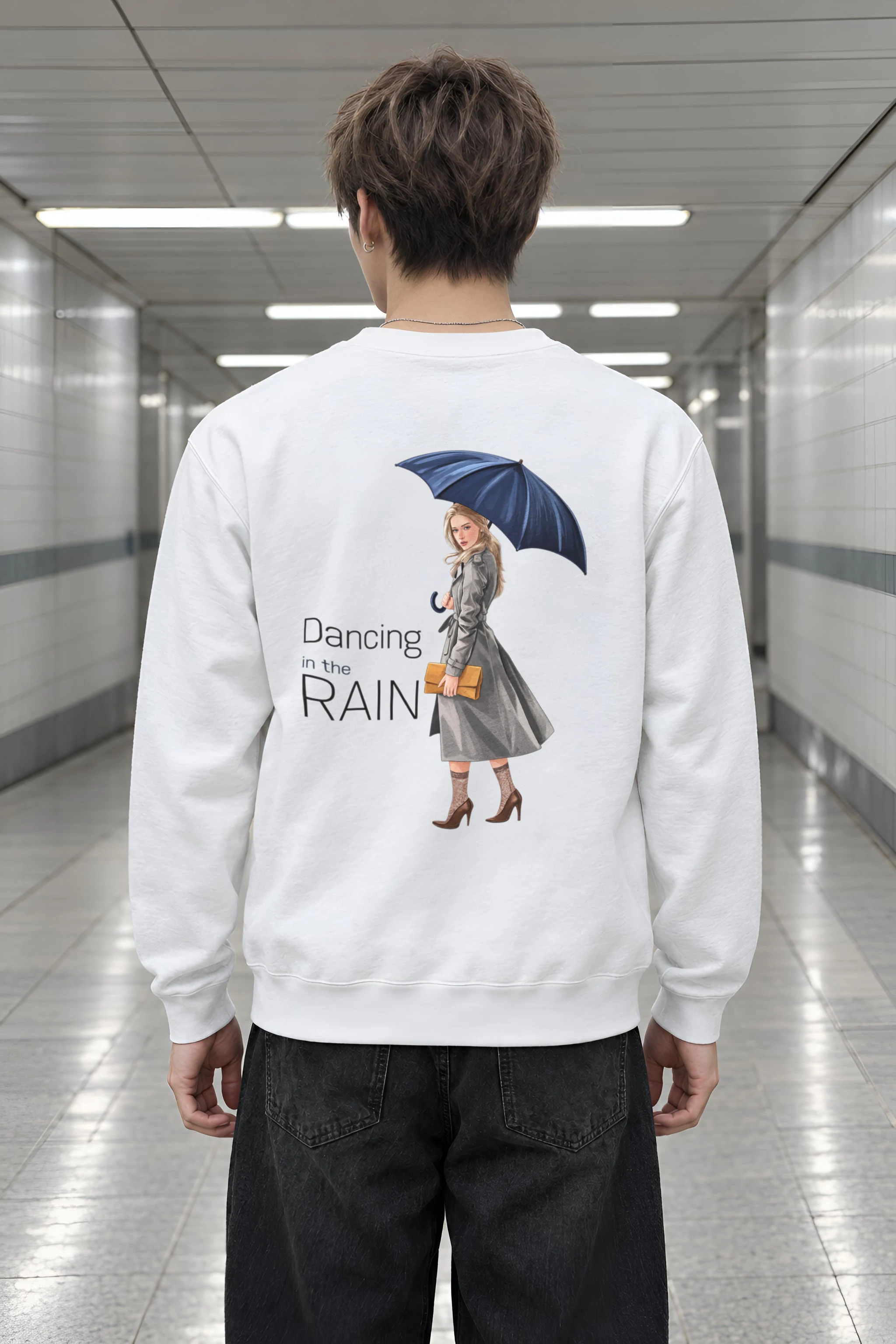"Dancing In The Rain" Heavy Blend Unisex Crewneck Sweatshirt