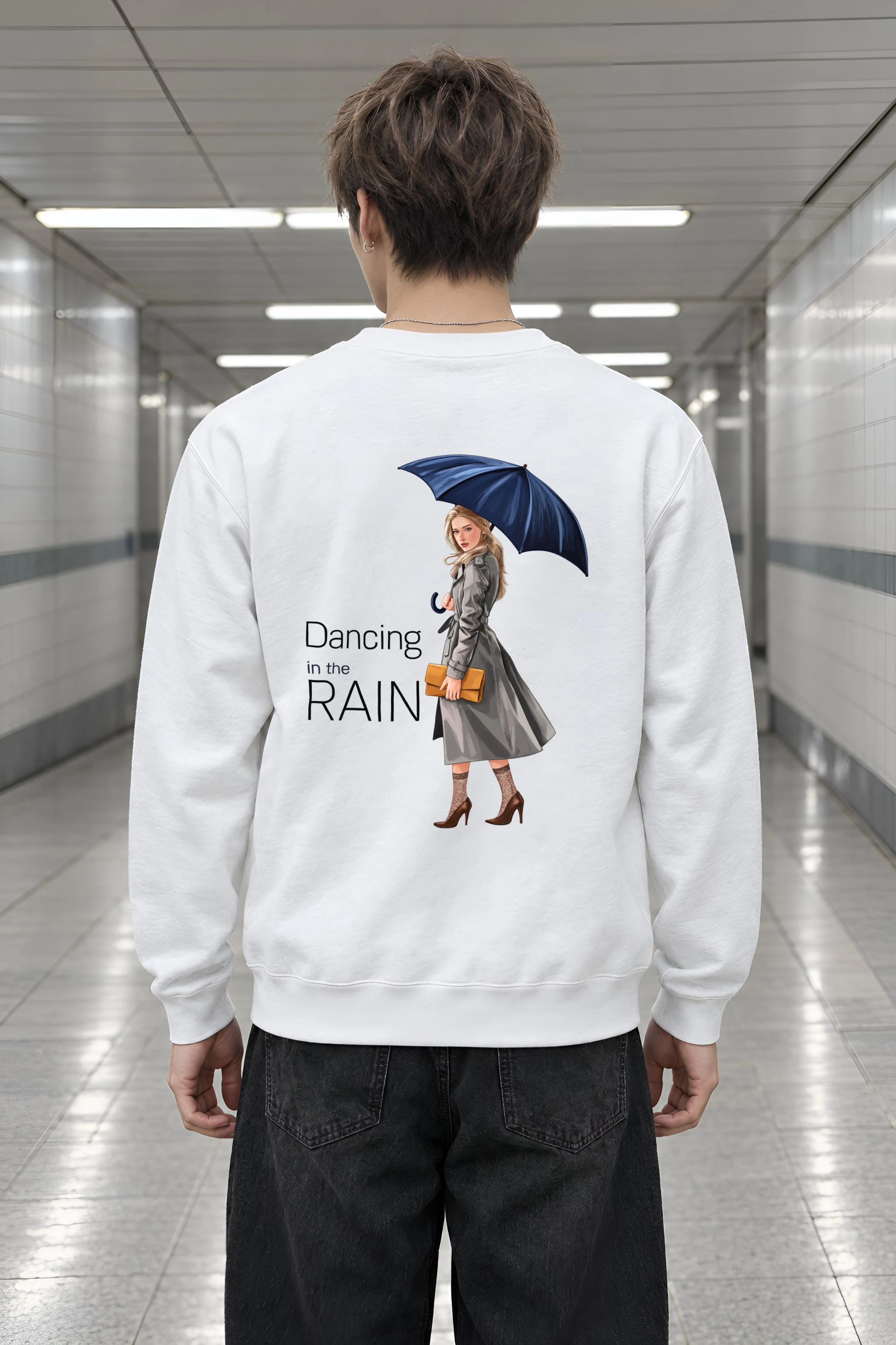 "Dancing In The Rain" Heavy Blend Unisex Crewneck Sweatshirt