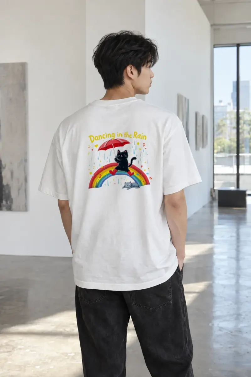 "Dancing In The Rain" Heavyweight Unisex Crewneck T-shirt | Gildan 5000