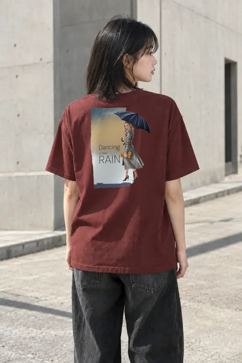 "Dancing in the Rain" Heavyweight Unisex Crewneck T-shirt | Gildan 5000