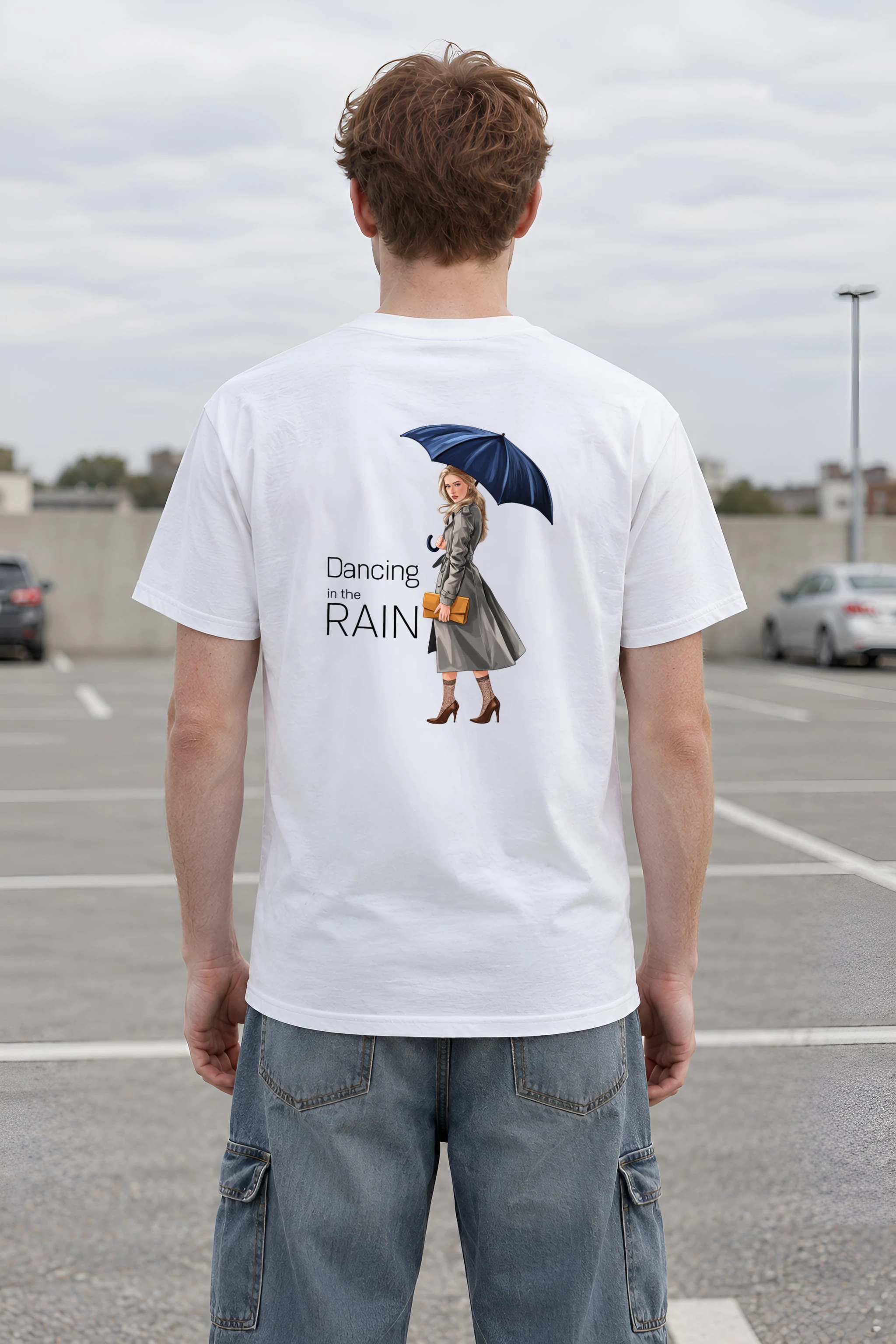 "Dancing in the Rain" Heavyweight Unisex Crewneck T-shirt