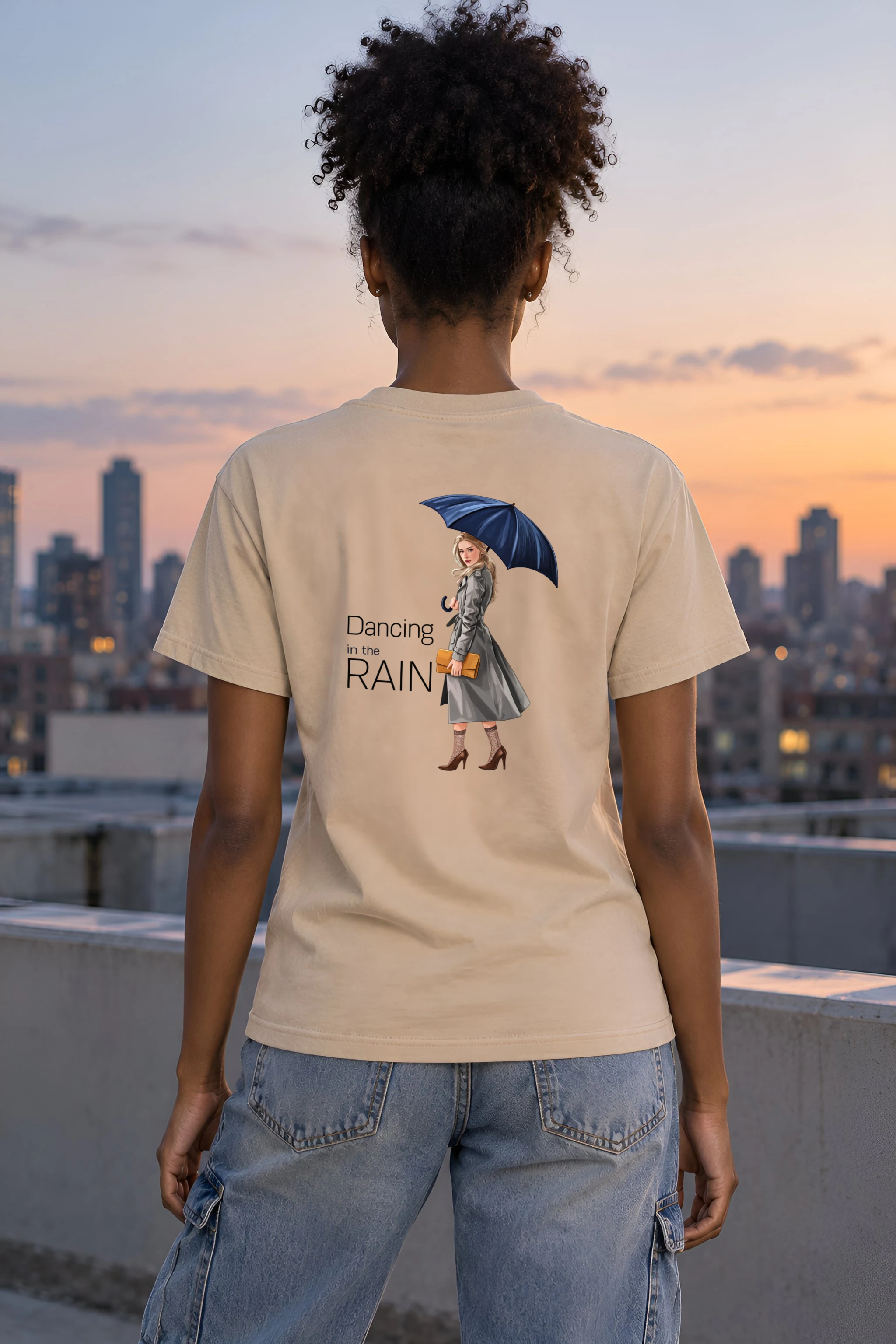 "Dancing in the Rain" Heavyweight Unisex Crewneck T-shirt