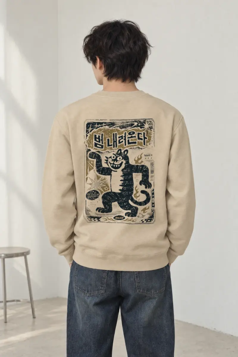 "Dancing Striped Tiger" Heavy Blend Unisex Crewneck Sweatshirt