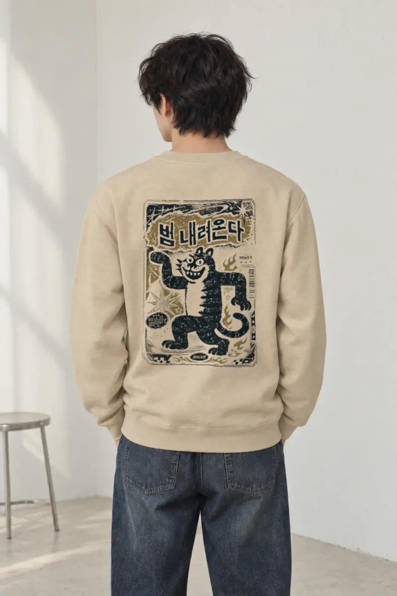 "Dancing Striped Tiger" Heavy Blend Unisex Crewneck Sweatshirt