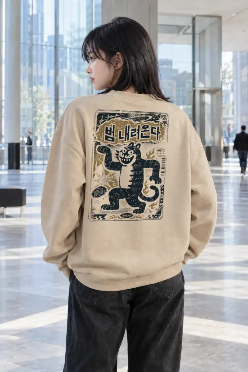 "Dancing Striped Tiger" Heavy Blend Unisex Crewneck Sweatshirt | Gildan 18000