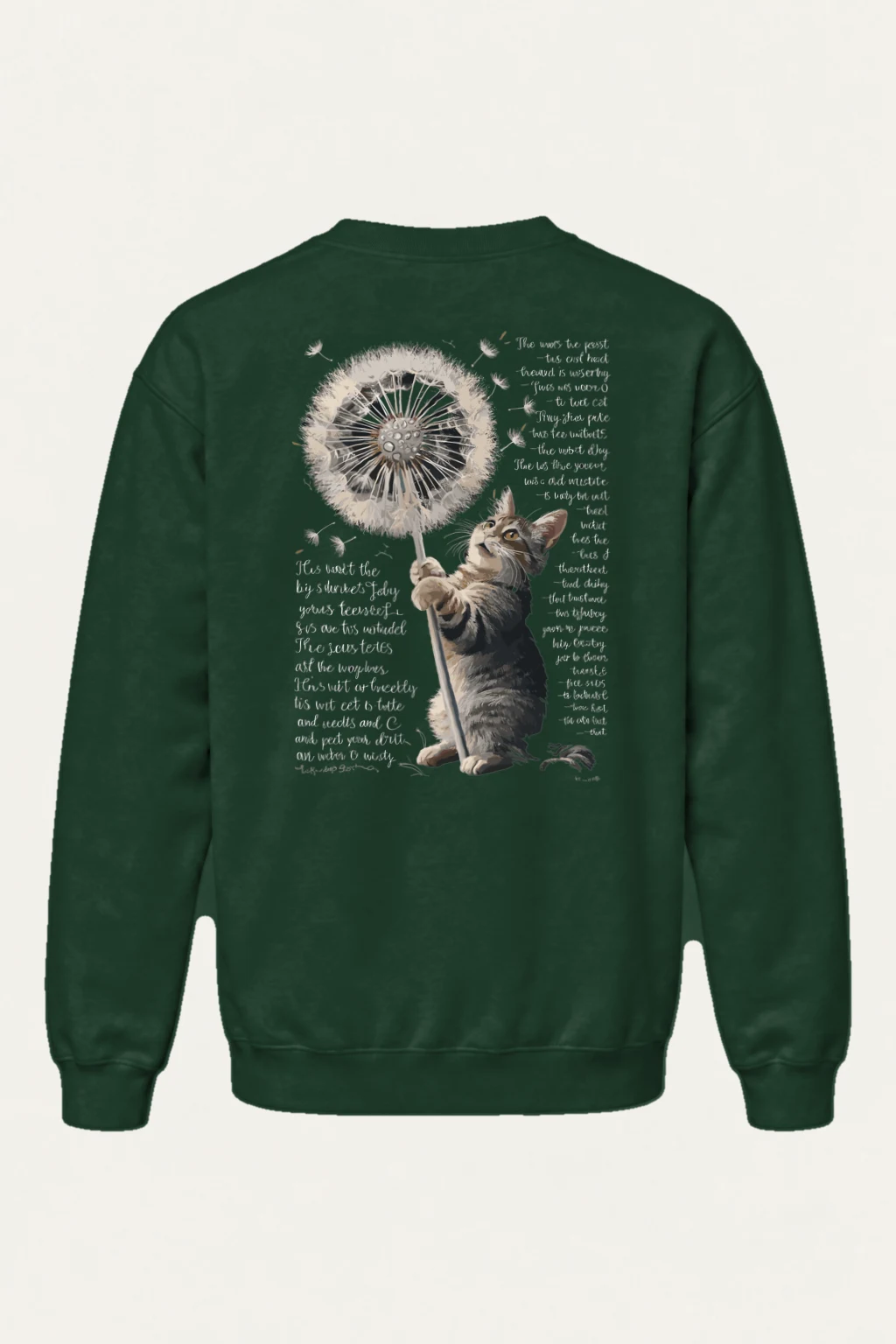 "Dandelion Cat" Heavy Blend Unisex Crewneck Sweatshirt | Gildan 18000