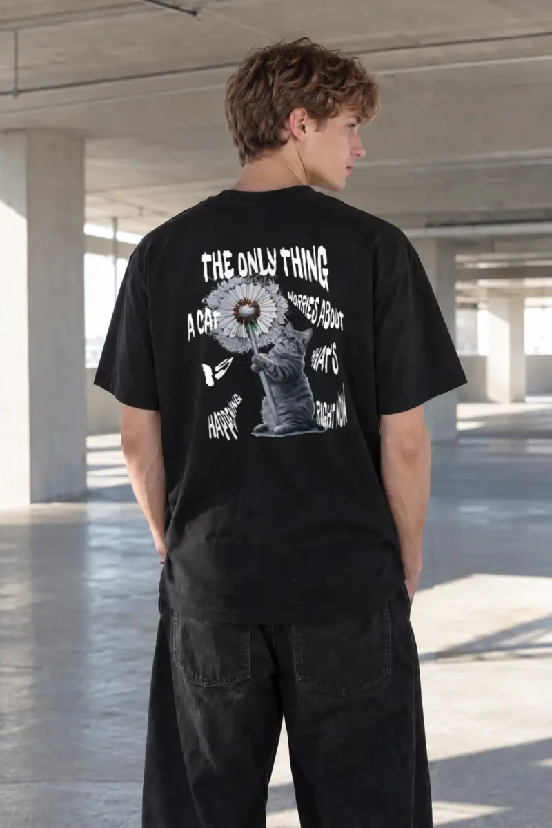 "Dandelion Tabby" Heavyweight Unisex Crewneck T-shirt | Gildan 5000