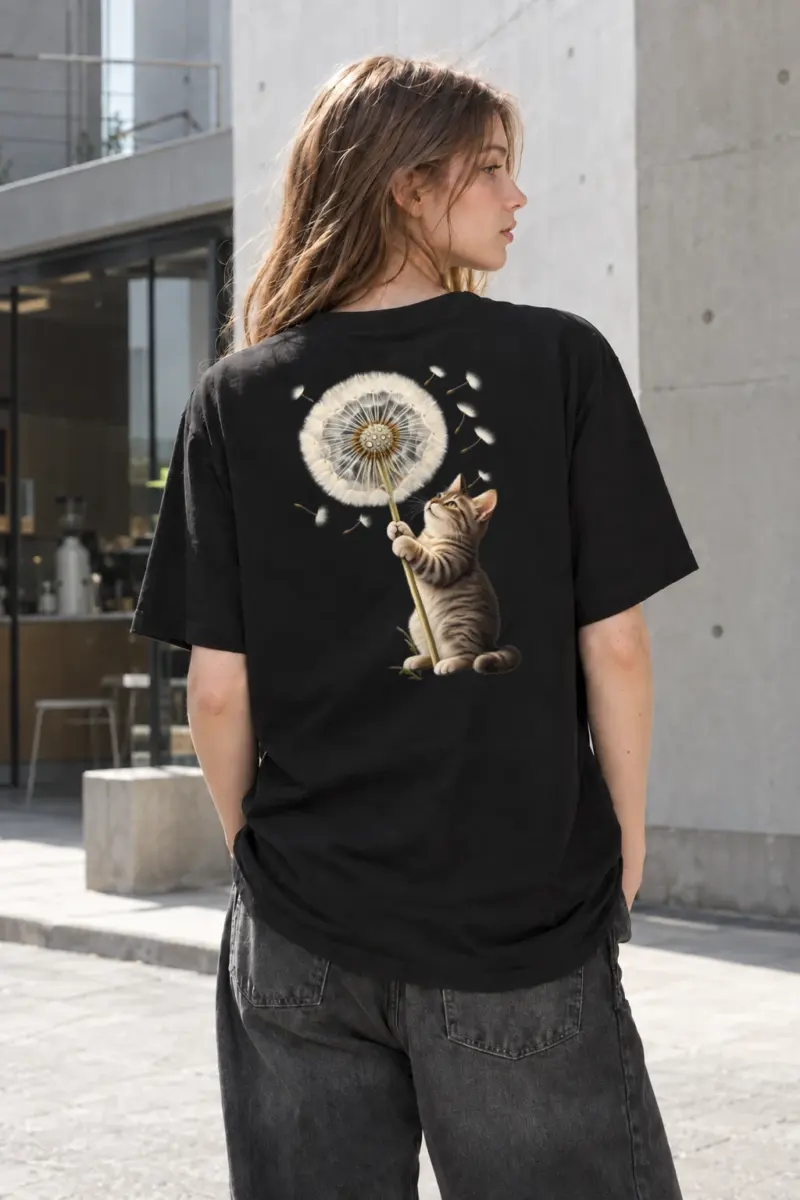 "Dandelion Tabby" Heavyweight Unisex Crewneck T-shirt | Gildan 5000