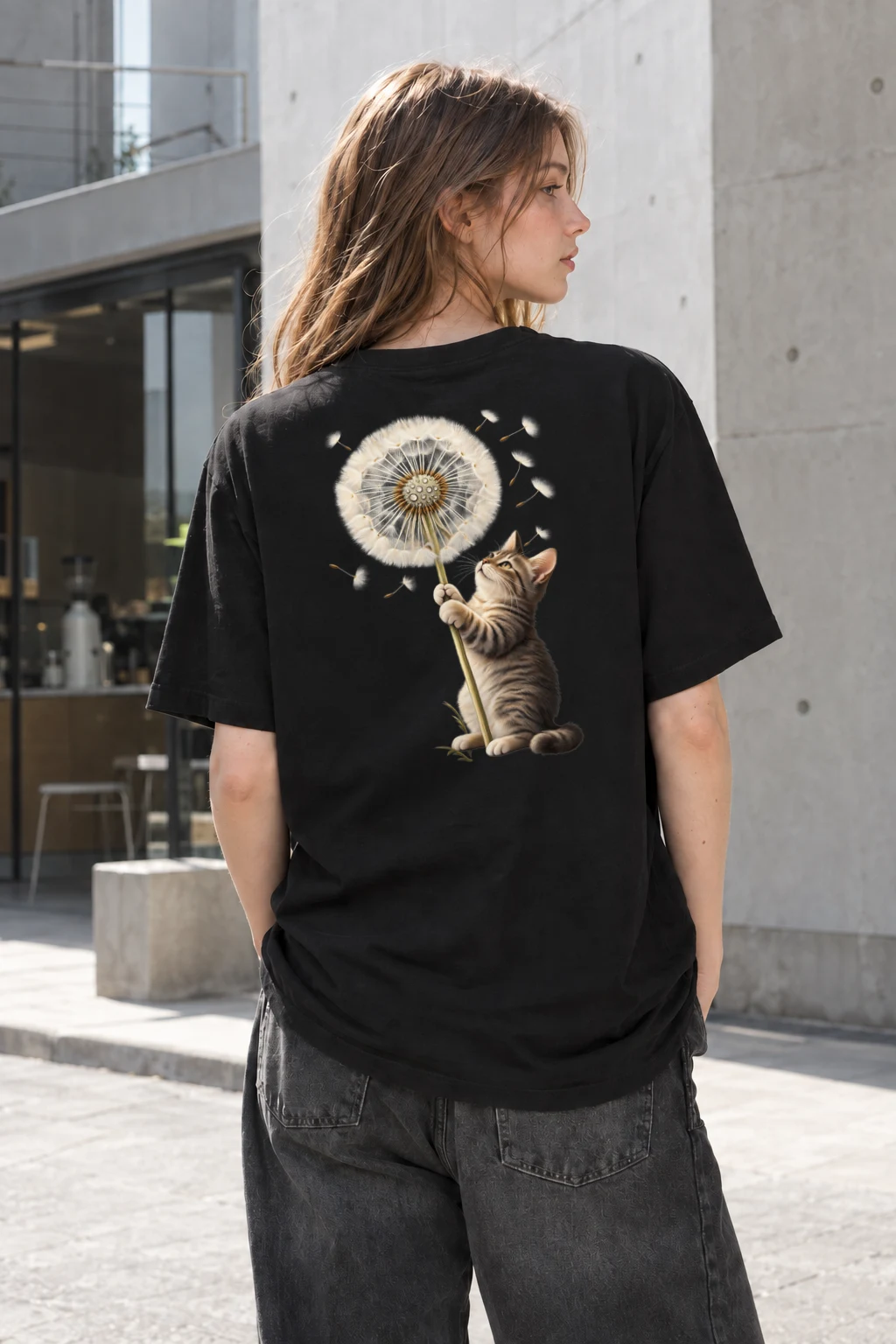 "Dandelion Tabby" Heavyweight Unisex Crewneck T-shirt | Gildan 5000