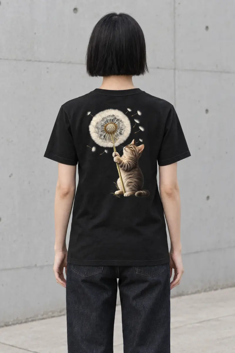 "Dandelion Tabby" Heavyweight Unisex Crewneck T-shirt | Gildan 5000