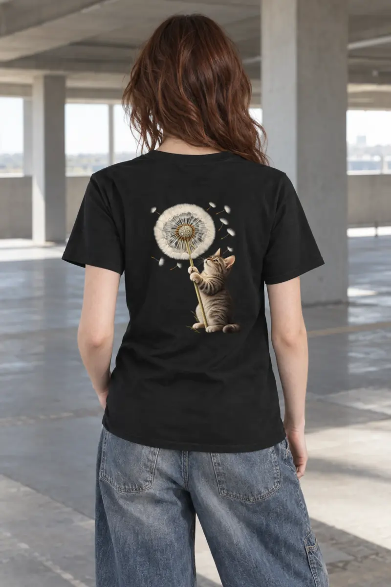 "Dandelion Tabby" Heavyweight Unisex Crewneck T-shirt
