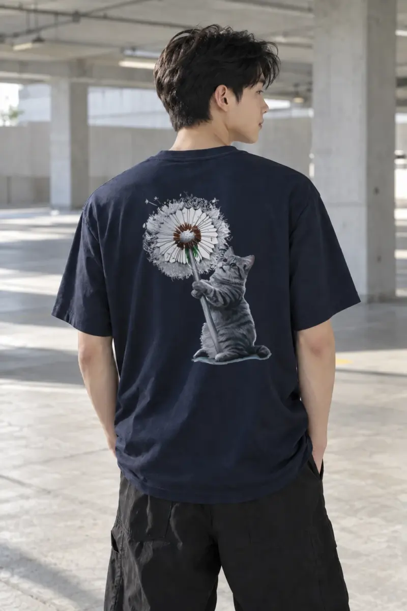 "Dandelion Tabby" Heavyweight Unisex Crewneck T-shirt | Gildan 5000