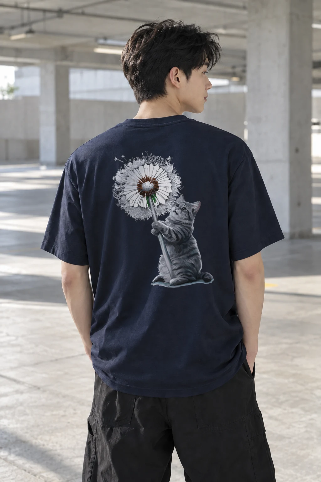 "Dandelion Tabby" Heavyweight Unisex Crewneck T-shirt | Gildan 5000