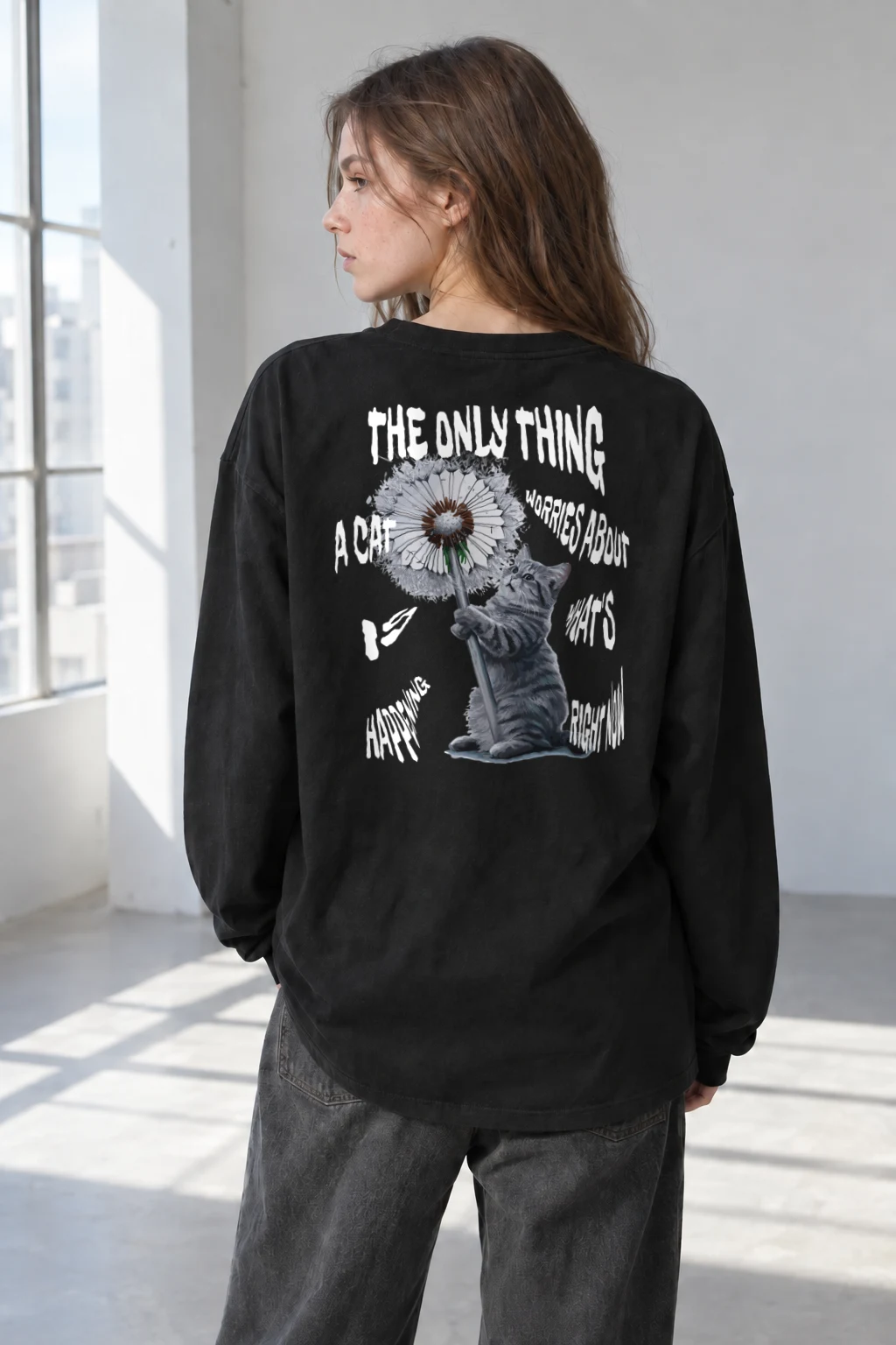 "Dandelion Tabby" Unisex Longsleeve T-shirt | Gildan 2400