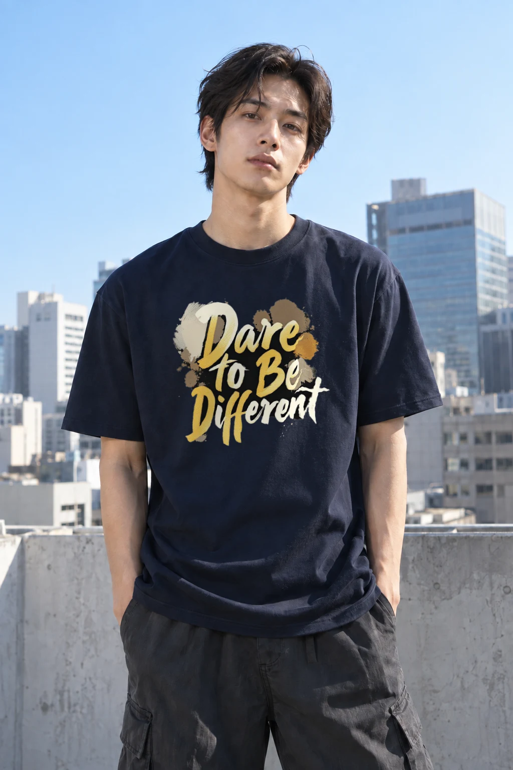 "Dare To Be Different" Heavyweight Unisex Crewneck T-shirt | Gildan 5000