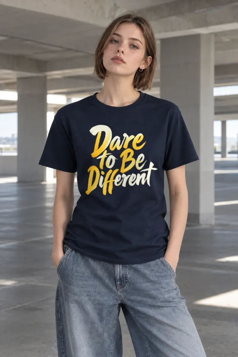 "Dare To Be Different" Heavyweight Unisex Crewneck T-shirt