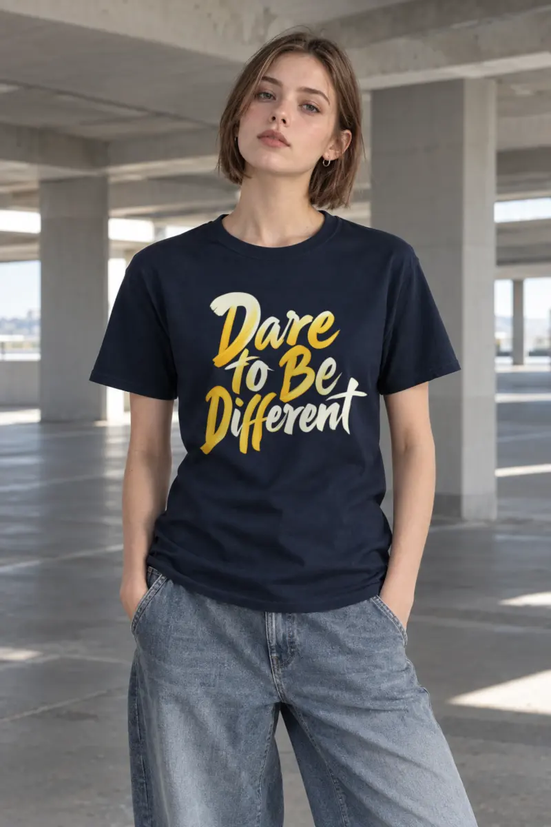 "Dare To Be Different" Heavyweight Unisex Crewneck T-shirt