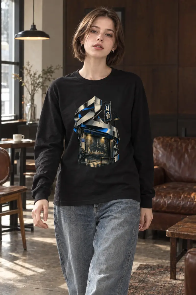 "Seoul Signs and Shadows" Unisex Longsleeve T-shirt