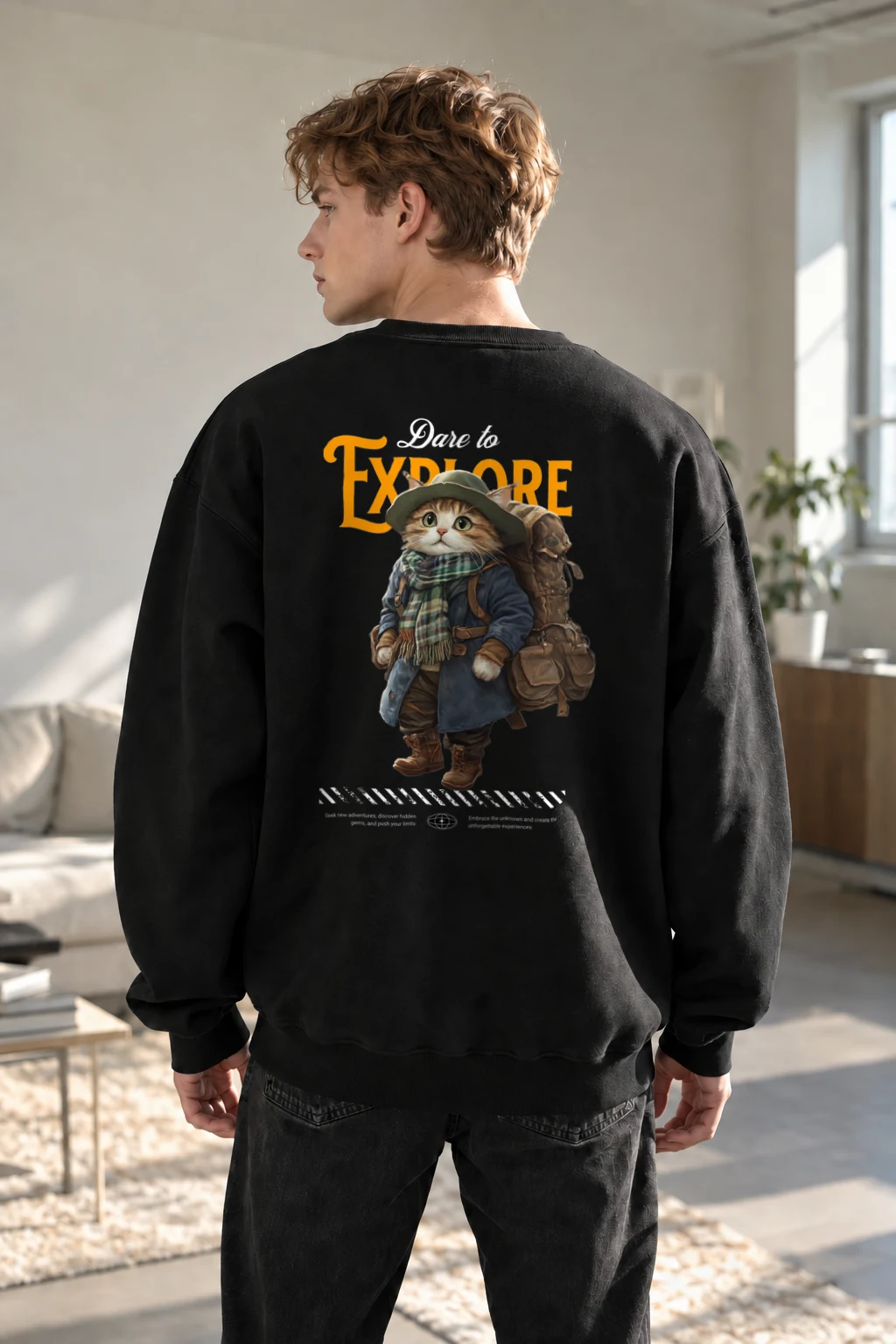 "Dare To Explore" Heavy Blend Unisex Crewneck Sweatshirt | Gildan 18000