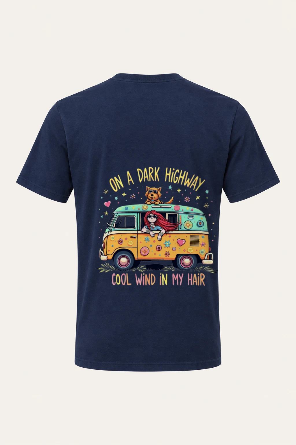 "Dark Highway Camper" Heavyweight Unisex Crewneck T-shirt | Gildan 5000