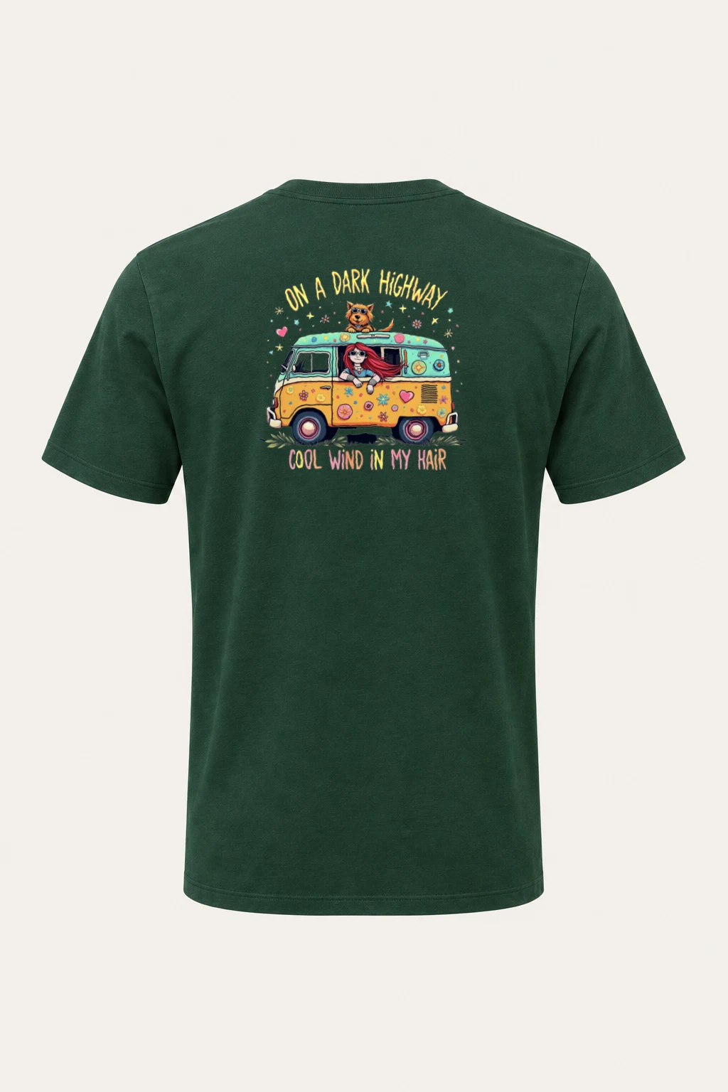 "Dark Highway Camper" Heavyweight Unisex Crewneck T-shirt | Gildan 5000