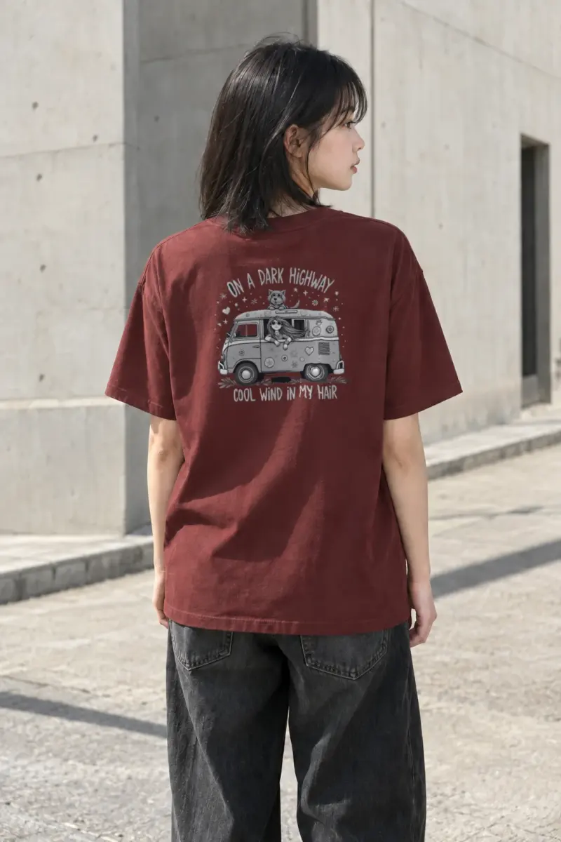 “Dark Highway” Heavyweight Unisex Crewneck T-shirt | Gildan 5000