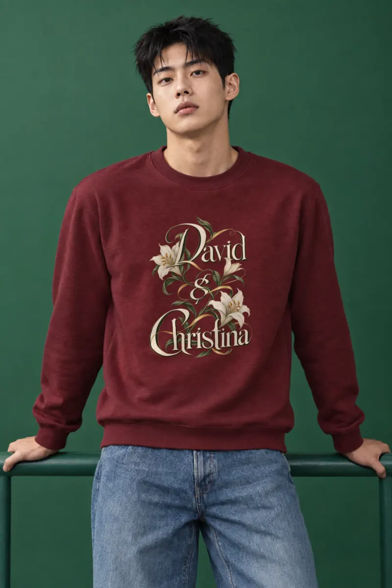 "David & Christina Lilies" Heavy Blend Unisex Crewneck Sweatshirt
