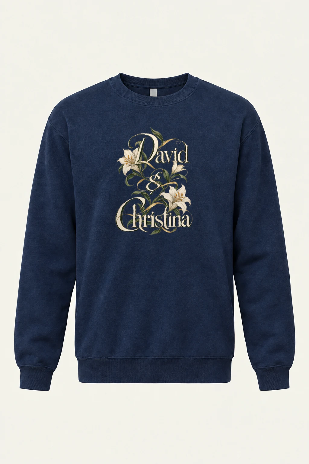 "David & Christina Lilies" Heavy Blend Unisex Crewneck Sweatshirt | Gildan 18000