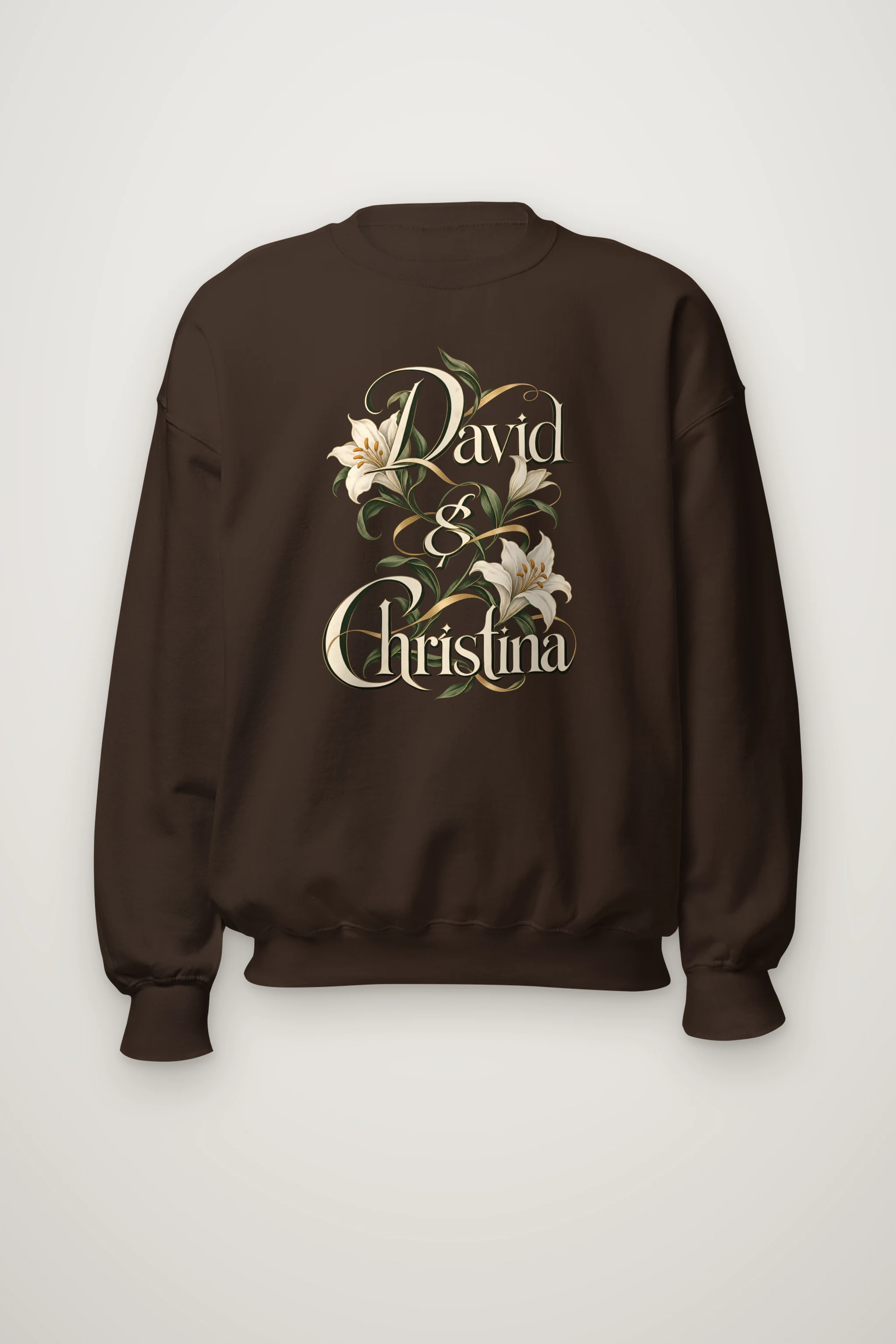 "David & Christina Lilies" Heavy Blend Unisex Crewneck Sweatshirt