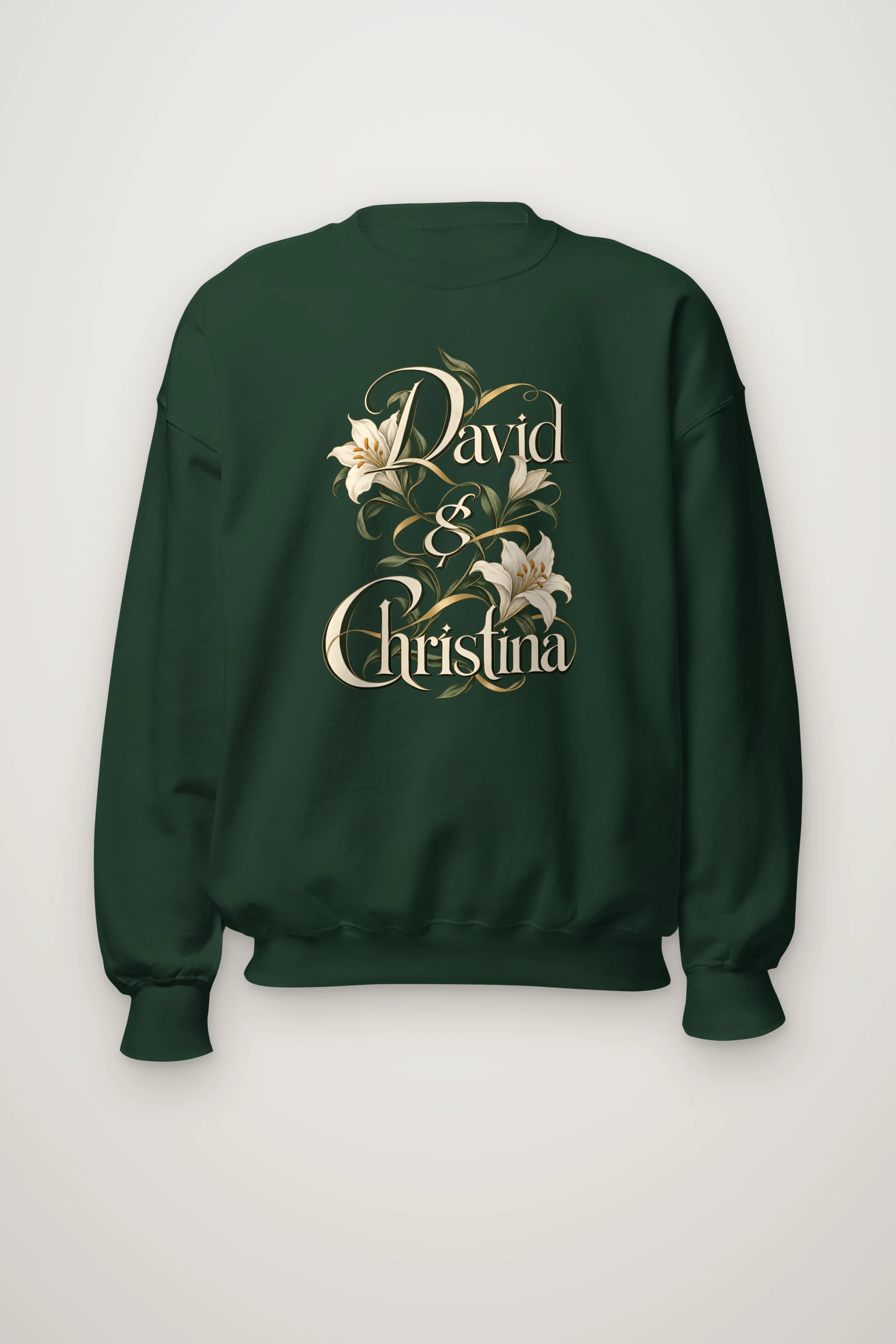 "David & Christina Lilies" Heavy Blend Unisex Crewneck Sweatshirt