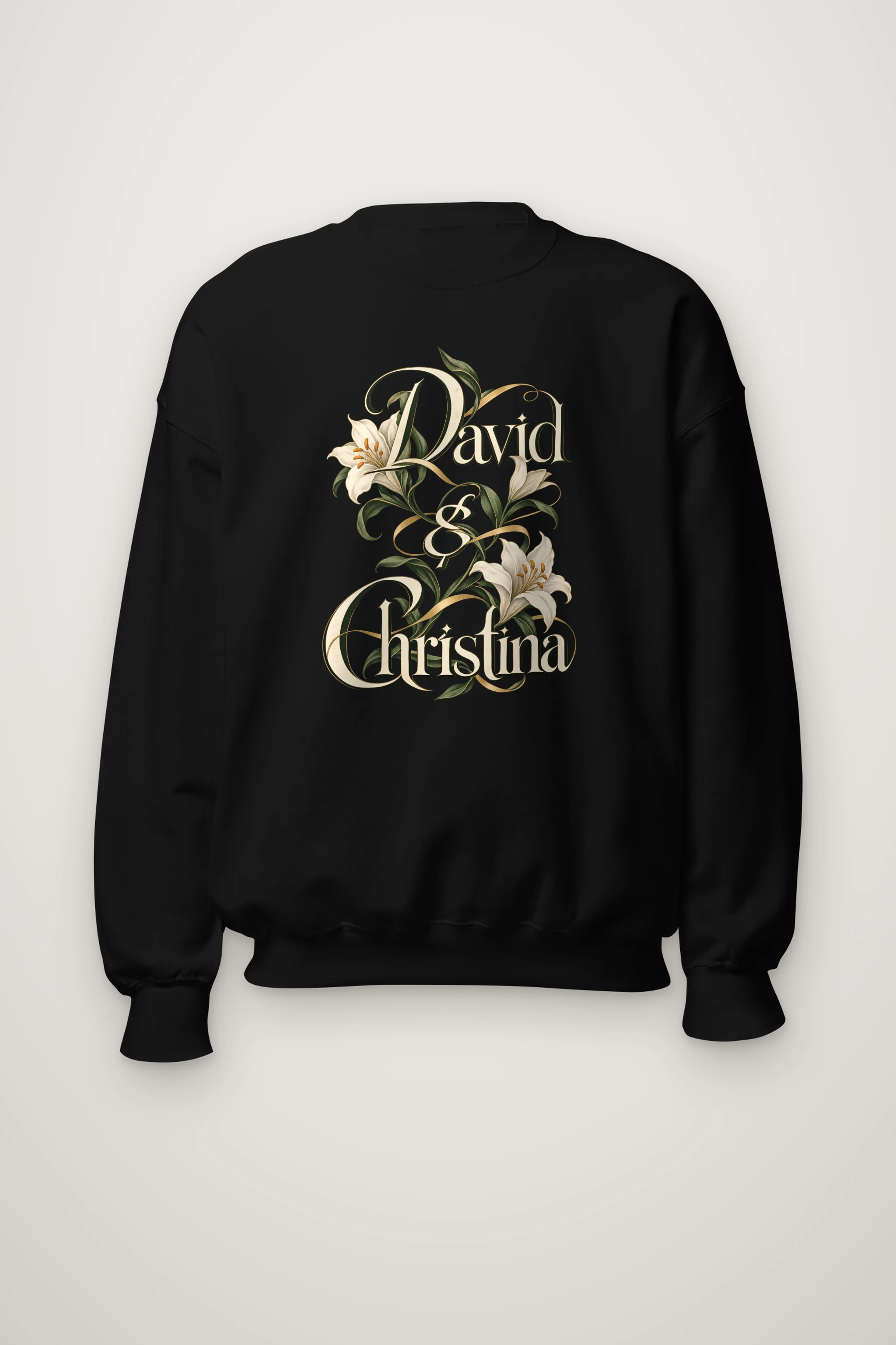 "David & Christina Lilies" Heavy Blend Unisex Crewneck Sweatshirt