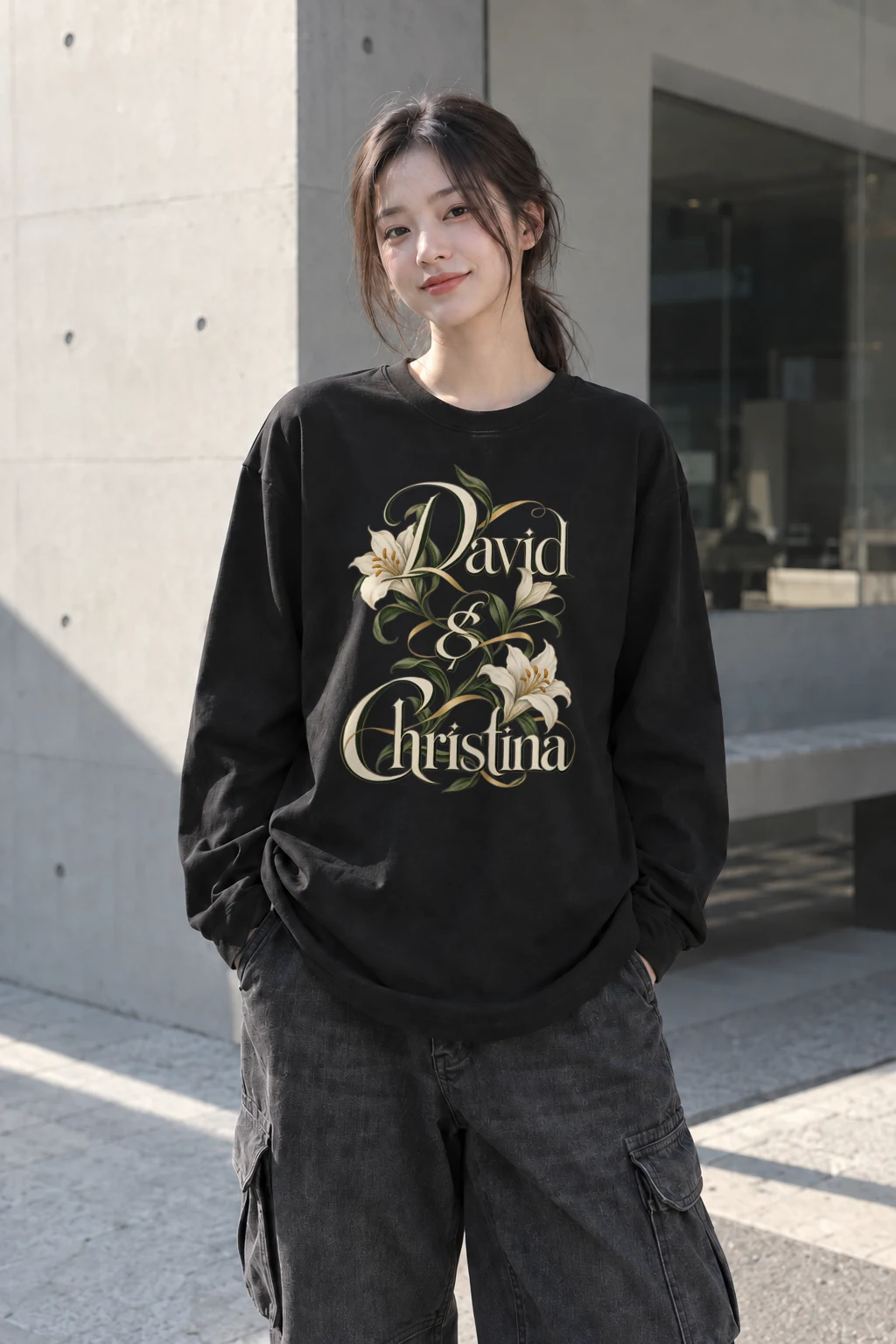 "David & Christina" Unisex Longsleeve T-shirt | Gildan 2400