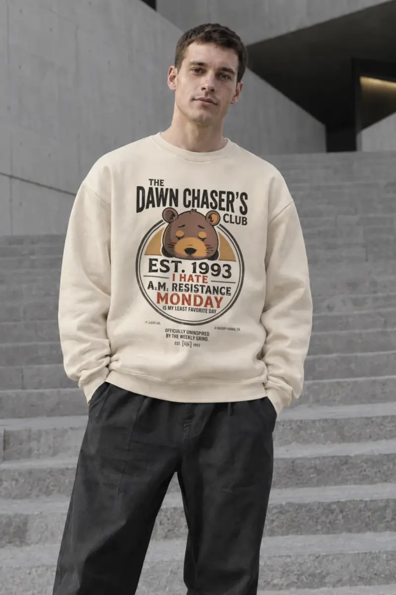 "Dawn Chaser Club" Unisex Sponge Fleece Crewneck Sweatshirt | Bella + Canvas 3901