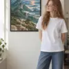 "Dawn Peaks Landscape" Premium Wooden Framed Poster