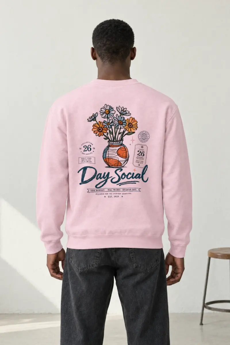 "Day Social Bouquet" Heavy Blend Unisex Crewneck Sweatshirt | Gildan 18000