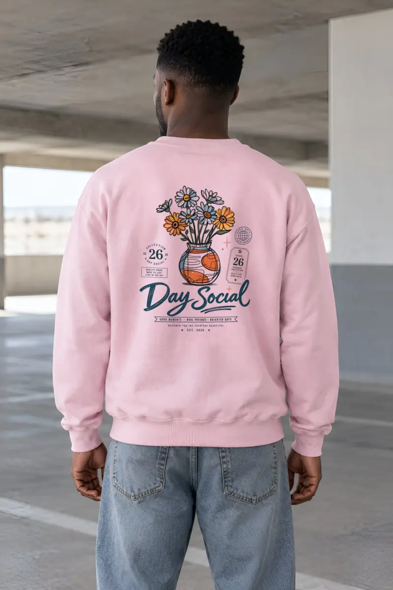 "Day Social Bouquet" Heavy Blend Unisex Crewneck Sweatshirt