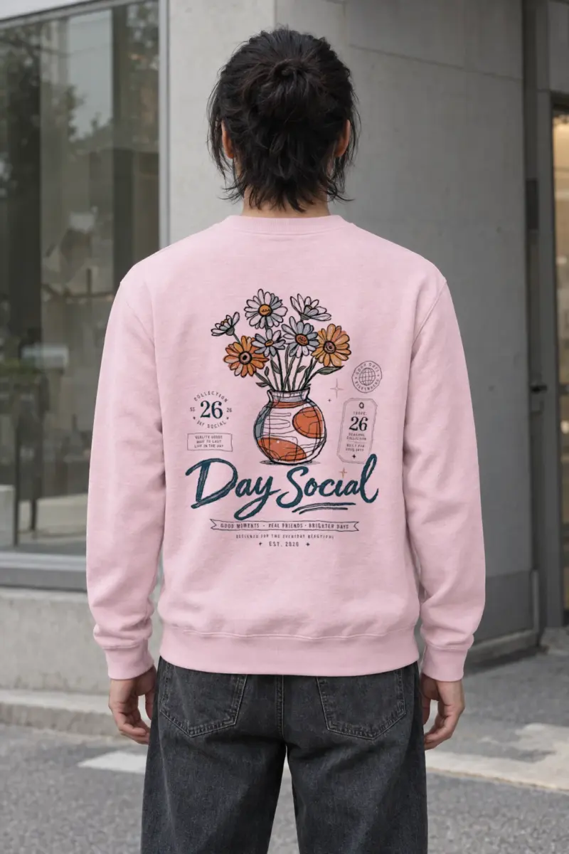 "Day Social Bouquet" Heavy Blend Unisex Crewneck Sweatshirt