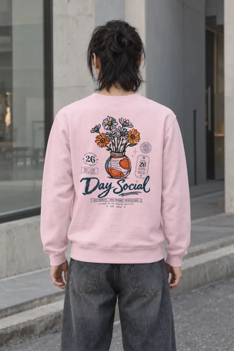 "Day Social Bouquet" Heavy Blend Unisex Crewneck Sweatshirt | Gildan 18000