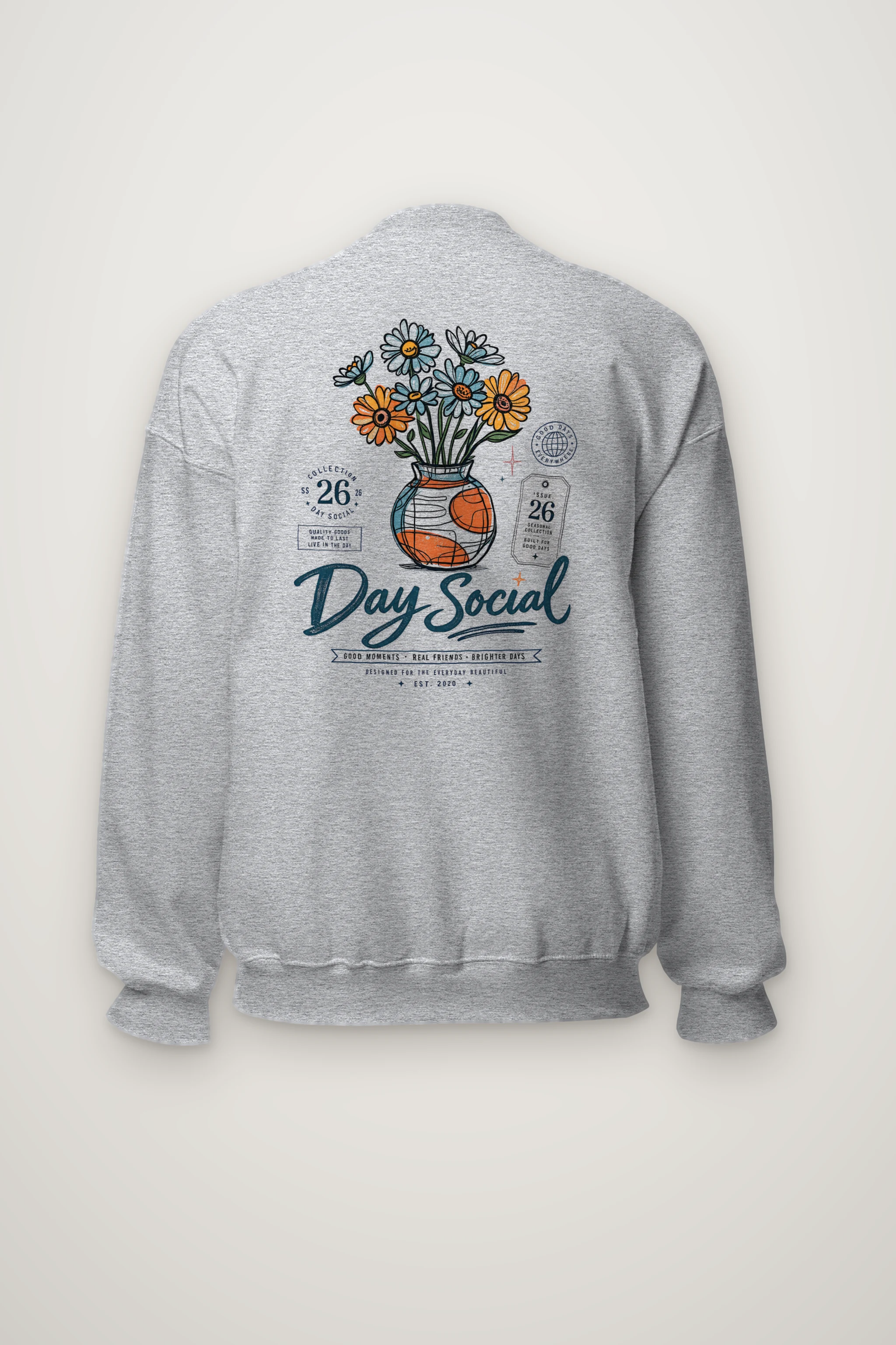 "Day Social Bouquet" Heavy Blend Unisex Crewneck Sweatshirt