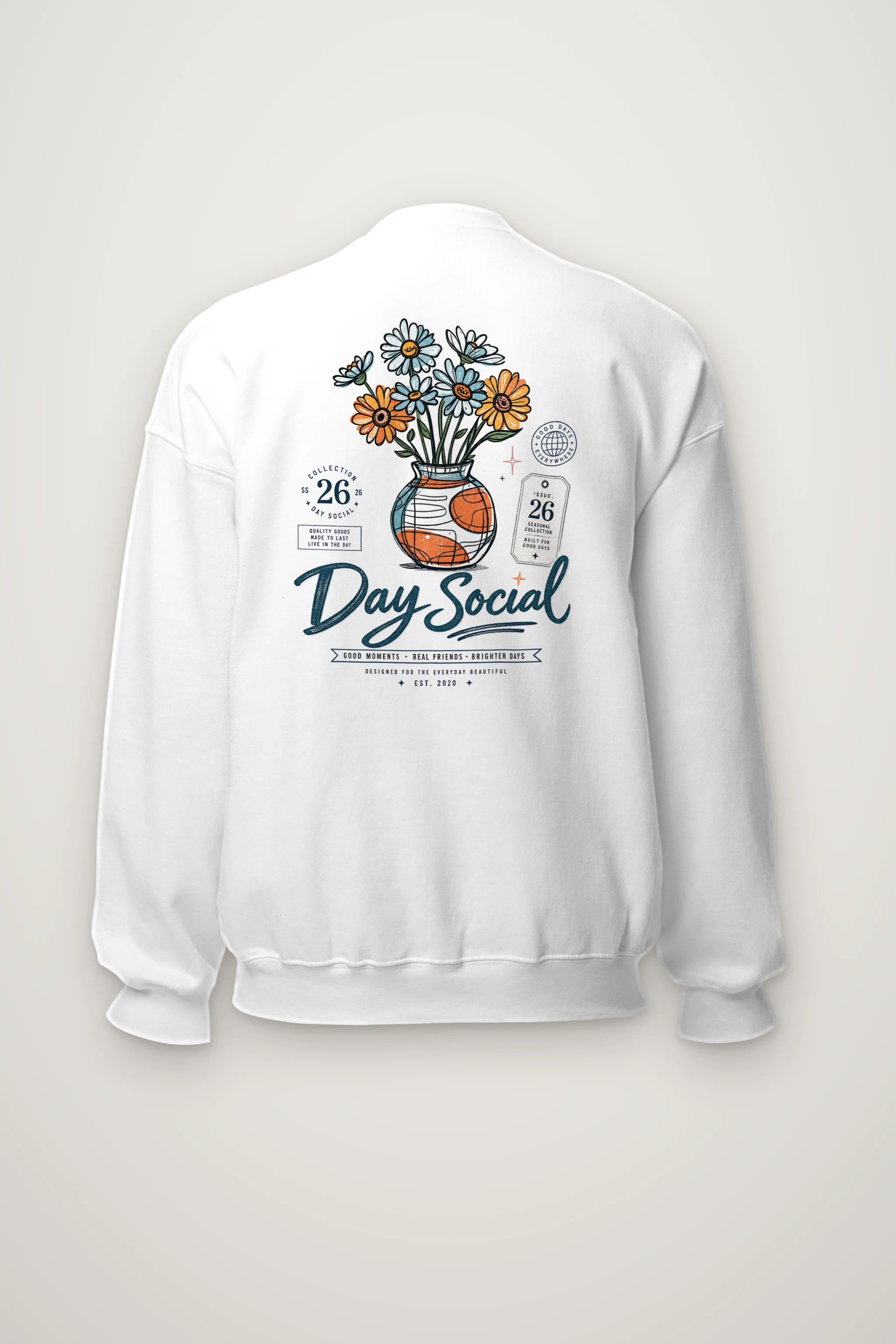 "Day Social Bouquet" Heavy Blend Unisex Crewneck Sweatshirt