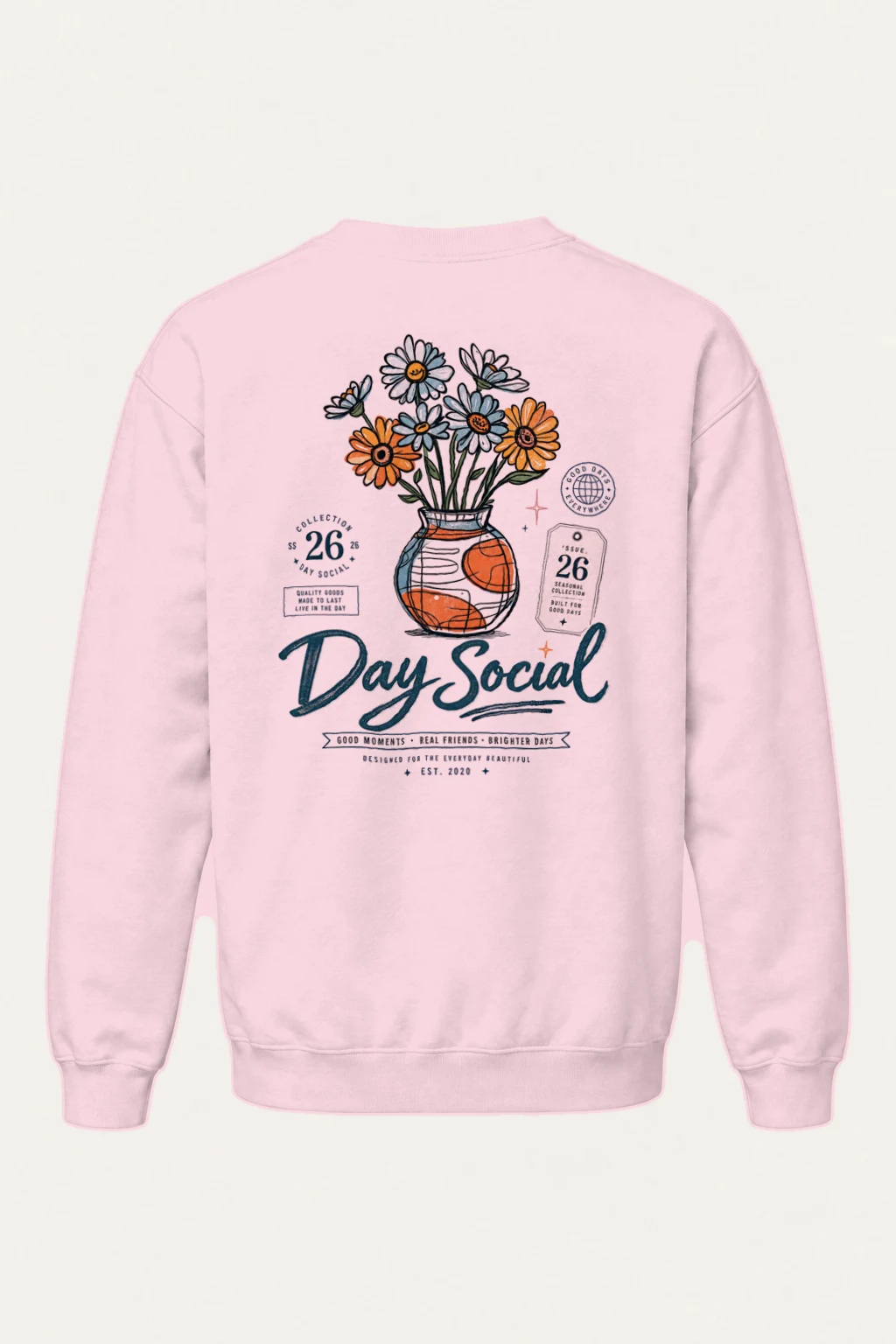 "Day Social Bouquet" Heavy Blend Unisex Crewneck Sweatshirt | Gildan 18000