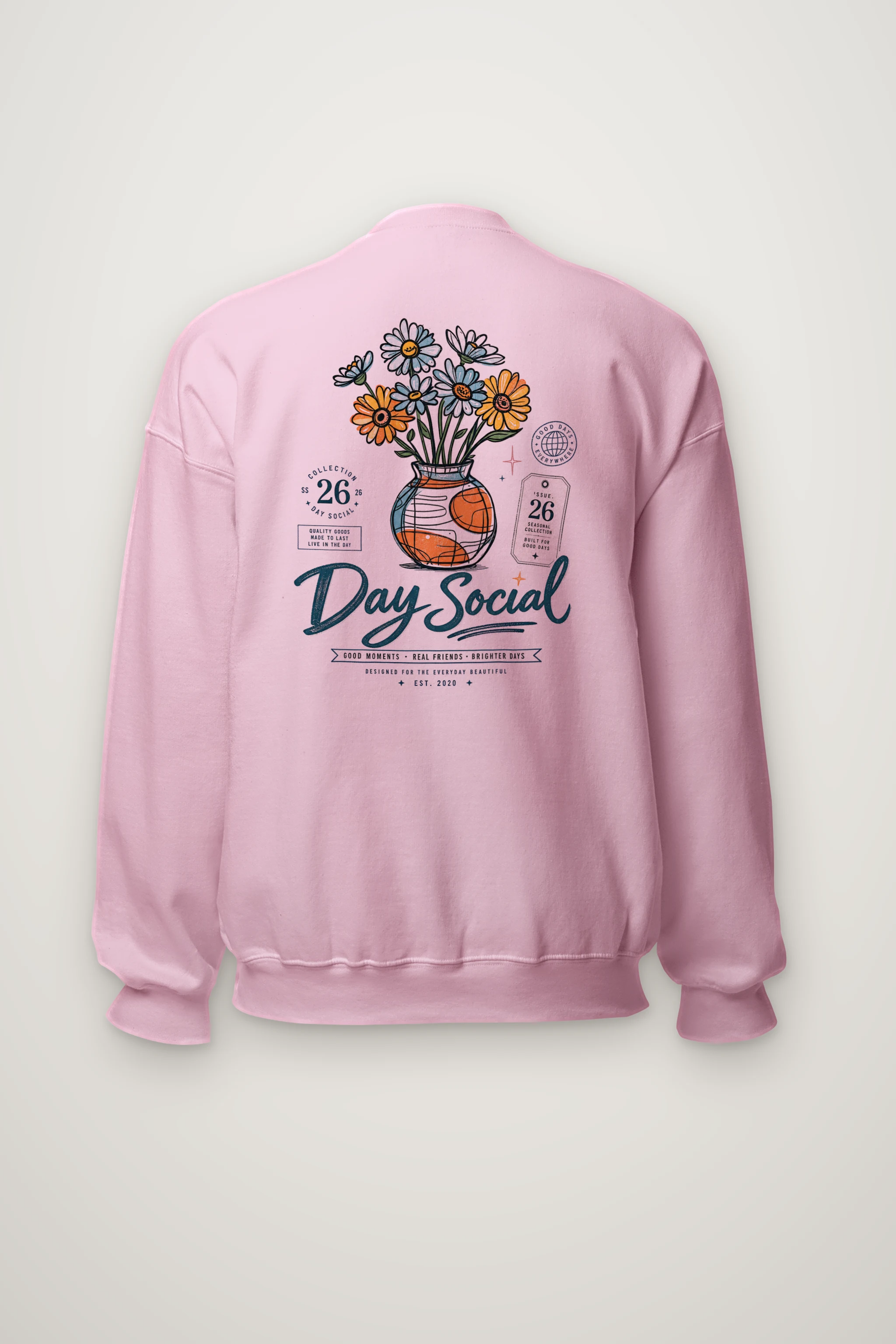 "Day Social Bouquet" Heavy Blend Unisex Crewneck Sweatshirt
