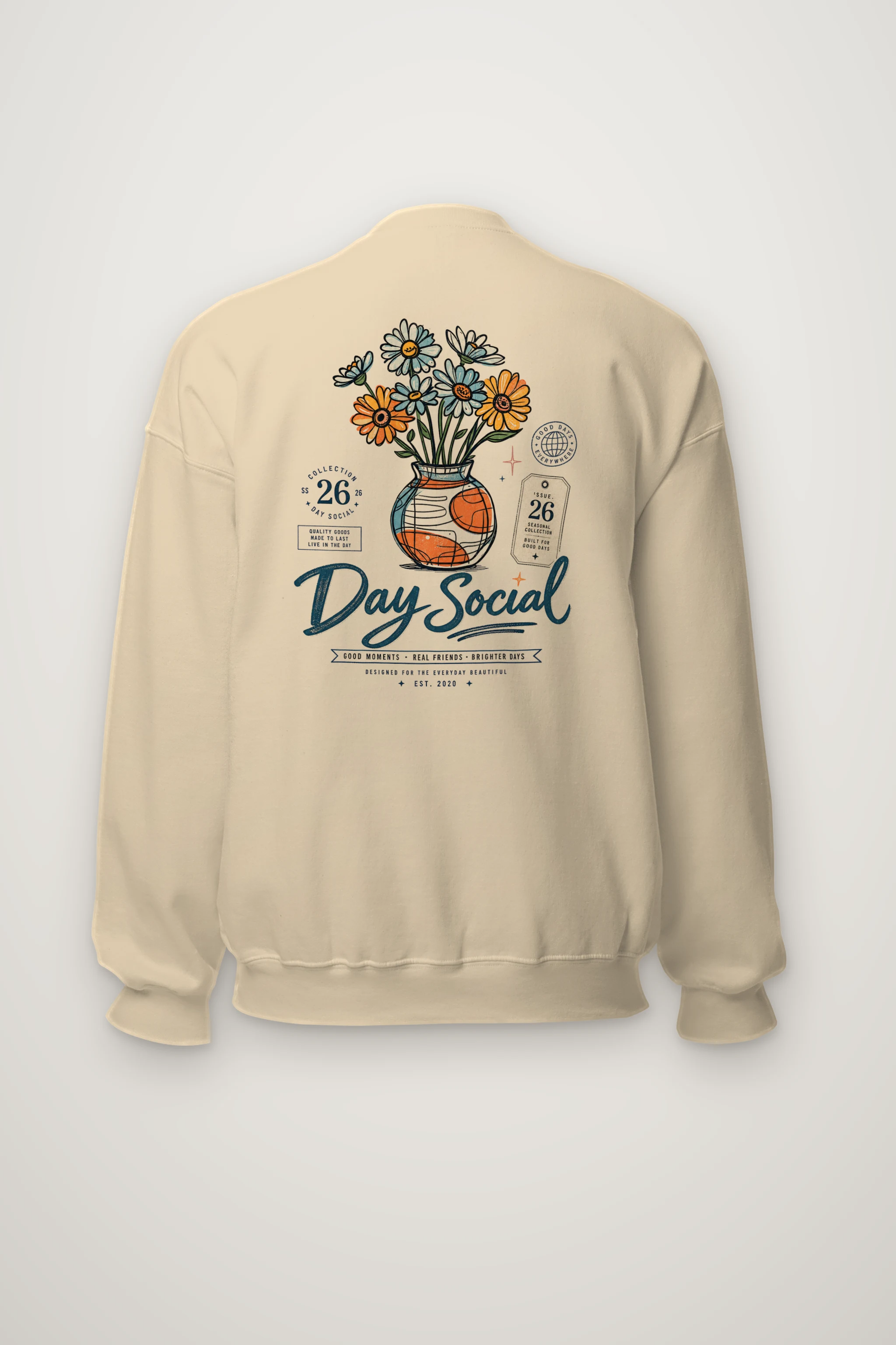 "Day Social Bouquet" Heavy Blend Unisex Crewneck Sweatshirt