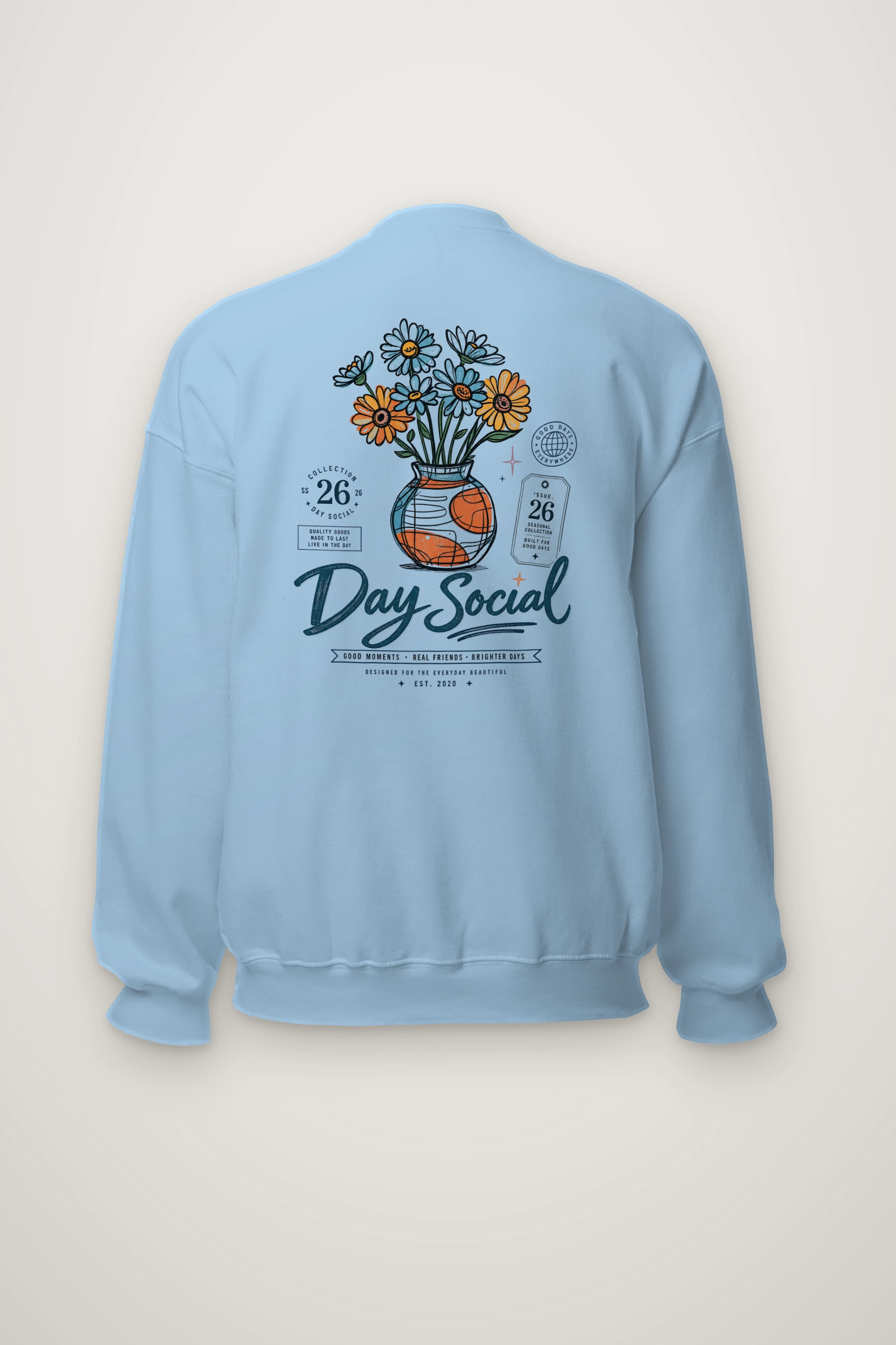 "Day Social Bouquet" Heavy Blend Unisex Crewneck Sweatshirt