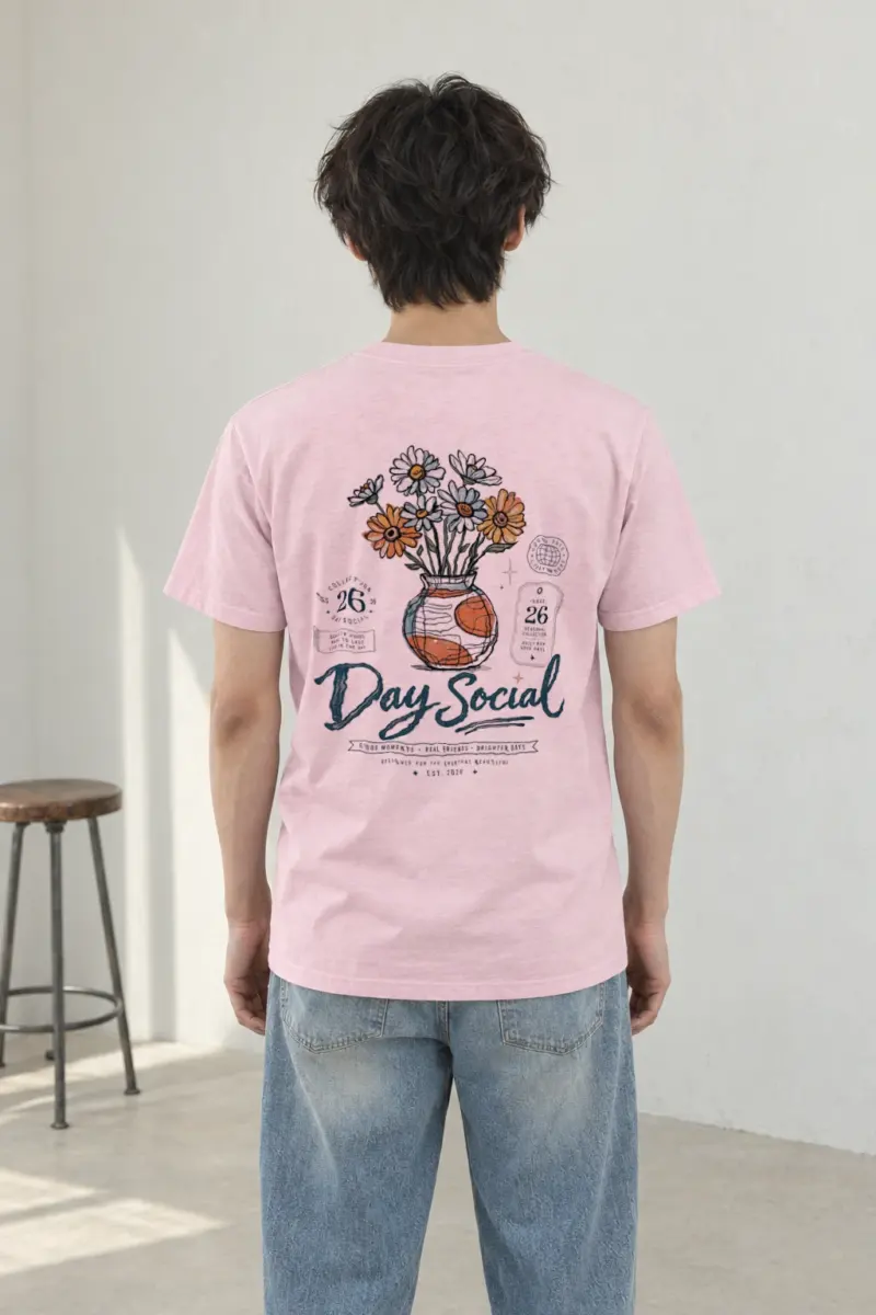 "Day Social Bouquet" Heavyweight Unisex Crewneck T-shirt
